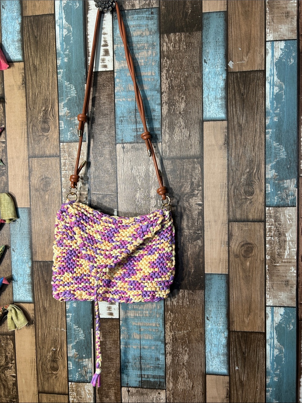 Colorful weaved handmade purse